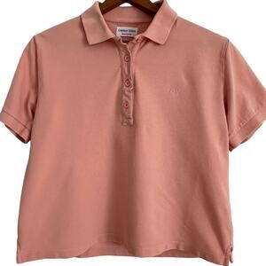 Outdoor Voices‎ OV Birdie Cropped Polo 100% Cotton Pale Blush Sz Small